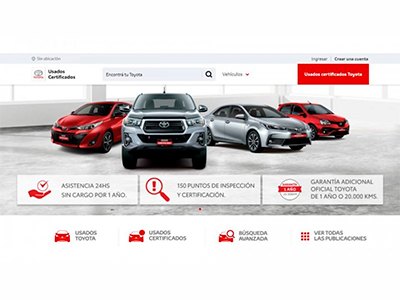 Nuevo sitio web de Toyota Argentina de vehículos usados